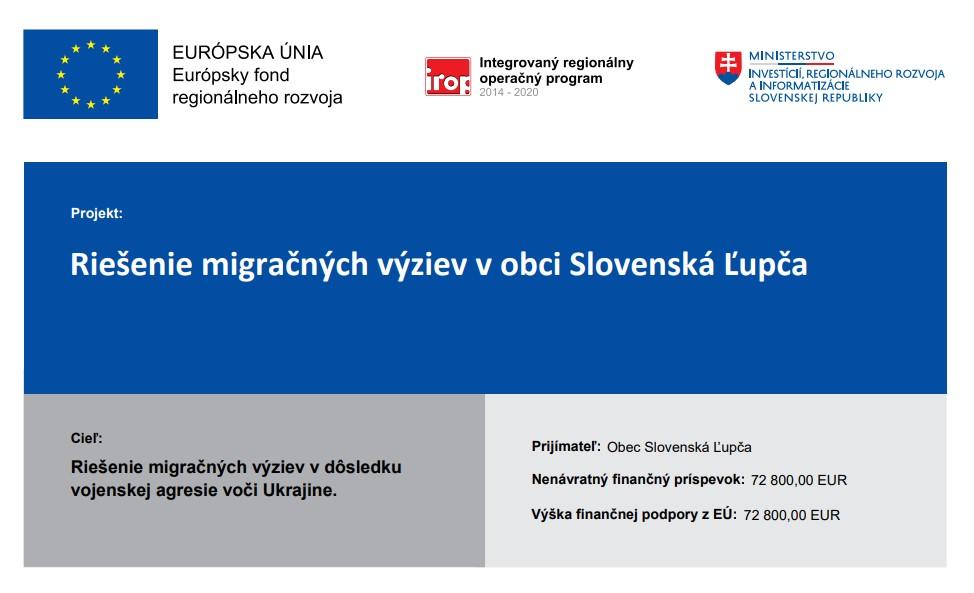 Riešenie migračných výziev v obci Slovenská Ľupča