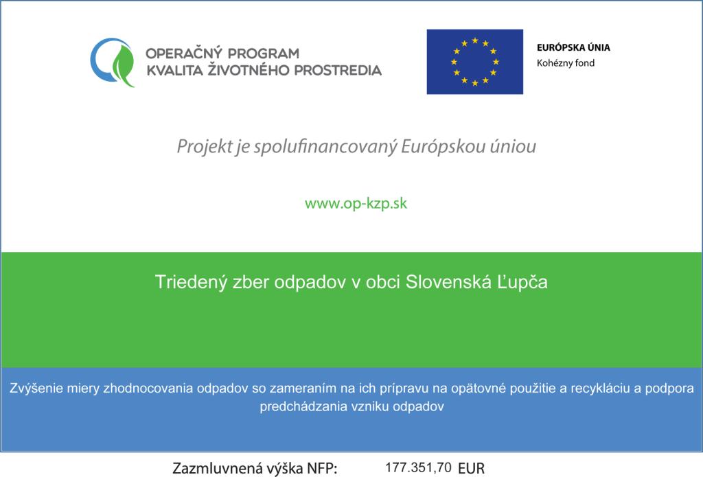 Triedený zber odpadov v obci Slovenská Ľupča