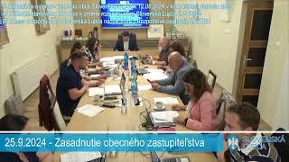 Obecné zastupiteľstvo konané/á dňa 25.09.2024 17:00 /Zasadačka OcÚ/